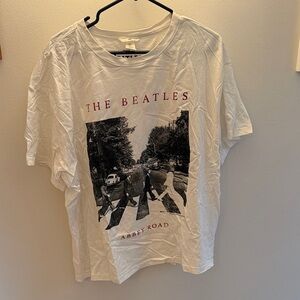 H&M White Graphic T-Shirt The Beatles Band